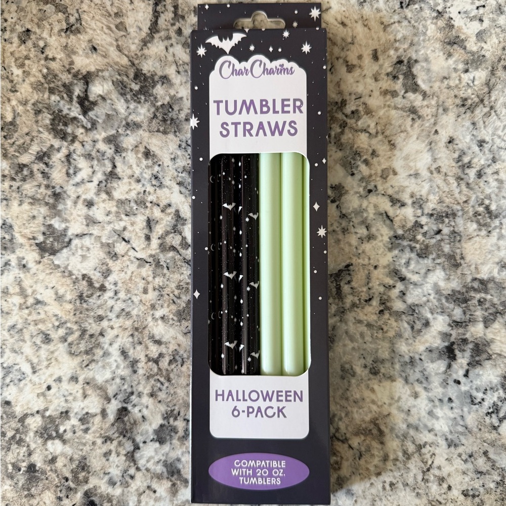 6 pack CharCharms Halloween Tumbler Straws - Matches Stanley Spellcast - 20oz